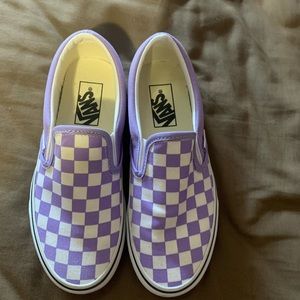 Purple checkered vans- worn only once!